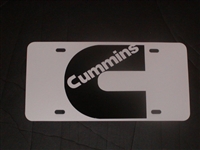 Cummins Logo Vanity License Plate White