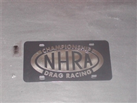 NHRA DRAG RACING License Vanity Plate Black with Chrome logo