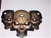 3 Tribal Skull W/ Gold Eyes FULL COLOR Hood Tailgate Or Trailer printed Graphic decal
