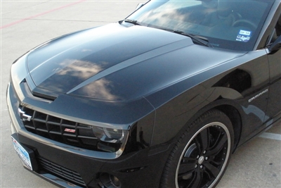 Black car w/ 3" Hood Cowl accent Stripes