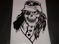 Rebel Skull Hood Decal