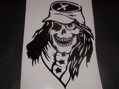 Rebel Skull Hood Decal