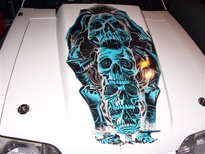 Skull Tower Cowl Hood Full Color Decal