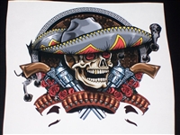 Tribal sombrero Skull Rebel 24" x 25" Full color HOOD Decal