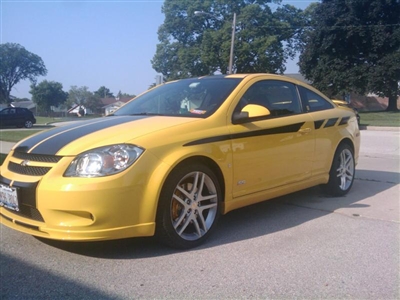 Yellow Cobalt w/ Black 10" Twin Rally Stripes