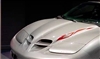 Silver Trans Am w/ Red Ram air scoop Hood Flame accent stripe set