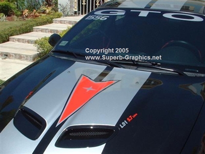 Black Pontiac w/ Gray Pontiac Logo Stripe Set
