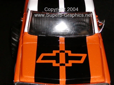 Orange Truck w/ Black Bowtie Rally Stripe set