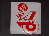 girl rides T6 Logo LARGE Decal