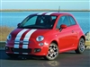 Red Fiat 500 w/ White  6" Plain Rally stripes set