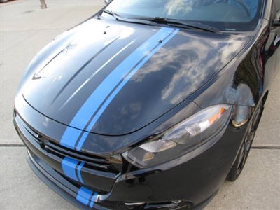 Black Dodge Dart w/ 6" Offset Rally Stripe Set