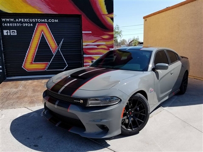 dodge Charger w/ Red & Black 10" 2 Color Rally Stripe Set