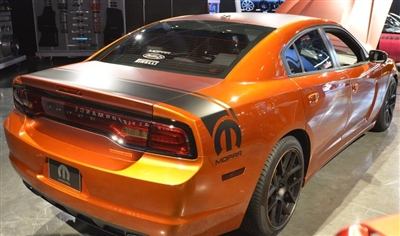 Orange Dodge Charger w/ Black Trunk Stripe