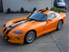 Orange Dodge Viper w/ Black 8" Rally Stripes