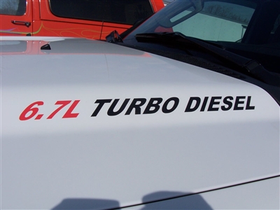 6.7L TURBO DIESEL Logo Hood Decals