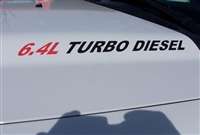 6.4L TURBO DIESEL Logo Hood Decals