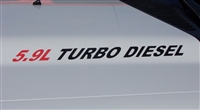 5.9L TURBO DIESEL Logo Hood Decals