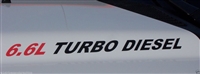 6.6L TURBO DIESEL Logo Hood Decals