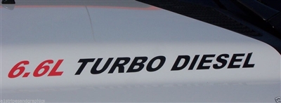 6.6L TURBO DIESEL Logo Hood Decals