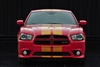 Red Dodge Charger w/ Orange 8" rally Stripe Kit