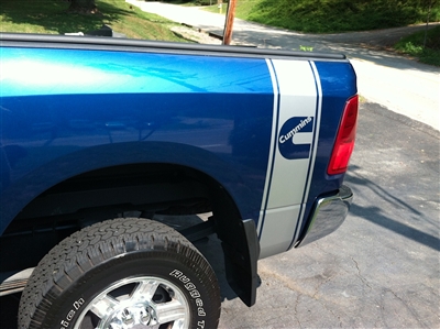 Blue Dodge w/ Cummins Diesel Logo 1 Bed Side Stripes (Sold as a Pair)