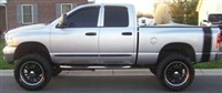 silver Dodge Ram w/ Black PLAIN Truck Bed Side Stripes (Sold as a Pair)