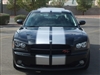 Black Dodge Charger w/ Silver Rally Stripes 10" wide total