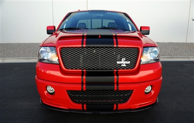 red Ford F-150 w/ Black 20" Wide Center Rally Stripe