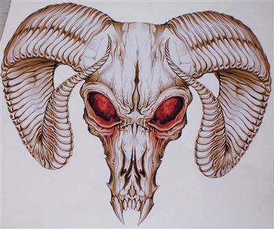 Bone Ram Head Skull Graphic Window Decal Sticker