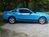Blue Mustang w/ Black Mustang FADING Faded Rear Quarter Fender Stripe Decals