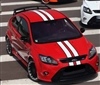 Red Focus w/ Black & Red 4" Rally Stripes