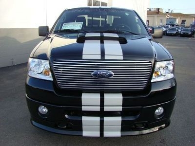 Black F150 w/ White 8" Rally Stripes