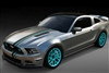 Gray Mustang w. 2 Color Offset Rally Stripes