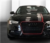 Black Audi a5 w/ Flat Black and red Offset Rally Stripes