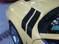 Yellow Mustang w/ Black Hash Mark Stripes
