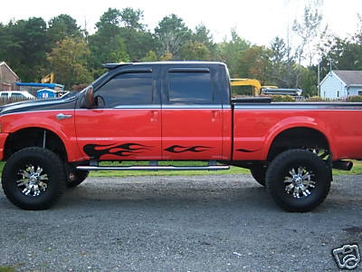 Ford Truck w/ Black Rocker Flames