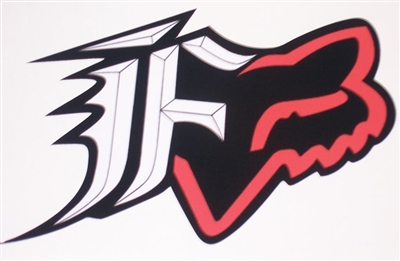 Fox Racing Red and Black F w/ Head Decal