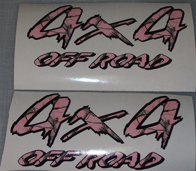 4X4 #1 Black and Real Tree PINK CAMO Decal