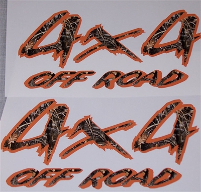 4X4 Off Road #1 Orange and M4 Real Tree CAMO Decal