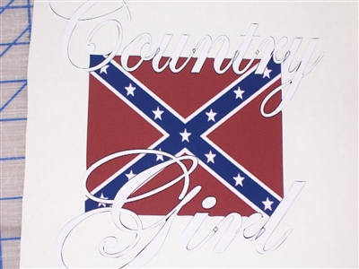 Country Girl Rebel Flag Full Color Decal