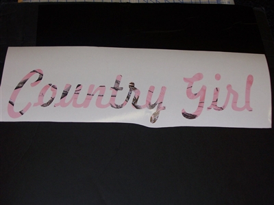 Country Lady Real Tree Pink Camo Decal