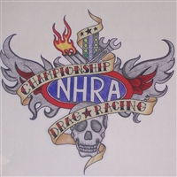 NHRA drag Racing tattoo 9.5"x8.5" Decal