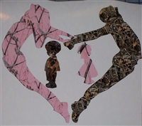 Pink Camo Mom Girl & Camo Dad Boy Gymnastics Decal