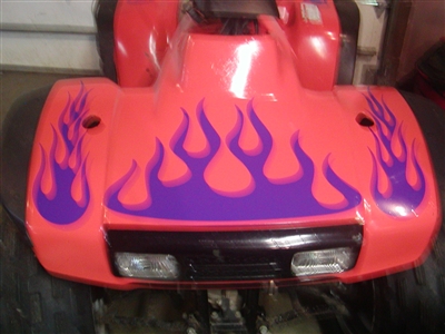 Red ATV w/ Purple Flame Graphics Set