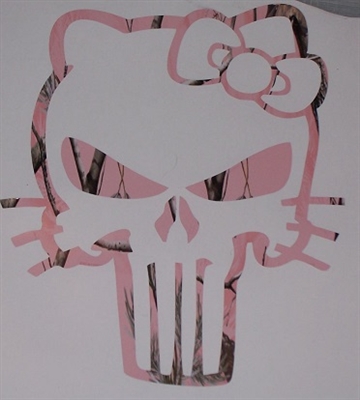 Punisher Girl Skull Cat / Kitty Decal