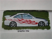 White Car w/ Flames 33a Decal