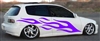 White Civic w/ Purple Flame #8 Decal Set