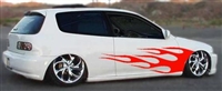 White Civic w/ Red Flame # 7 Decal