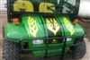 Green UTV w/ Yellow 15" Hood Stripe w/ Flames