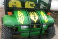 Green UTV w/ Yellow 15" Hood Stripe w/ Flames